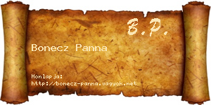 Bonecz Panna névjegykártya